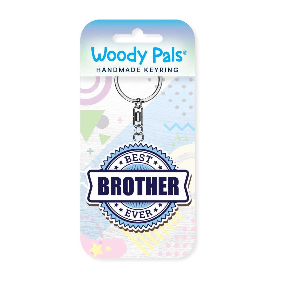Woody Pals Handmade Wooden Keyring - Best Brother Ever