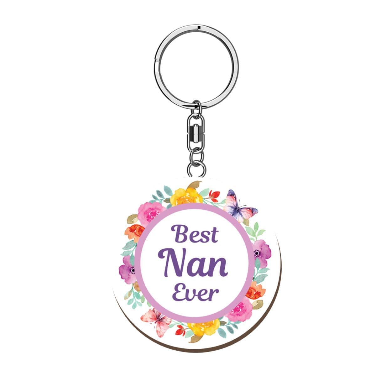 Woody Pals Handmade Wooden Keyring - Best Nan Ever