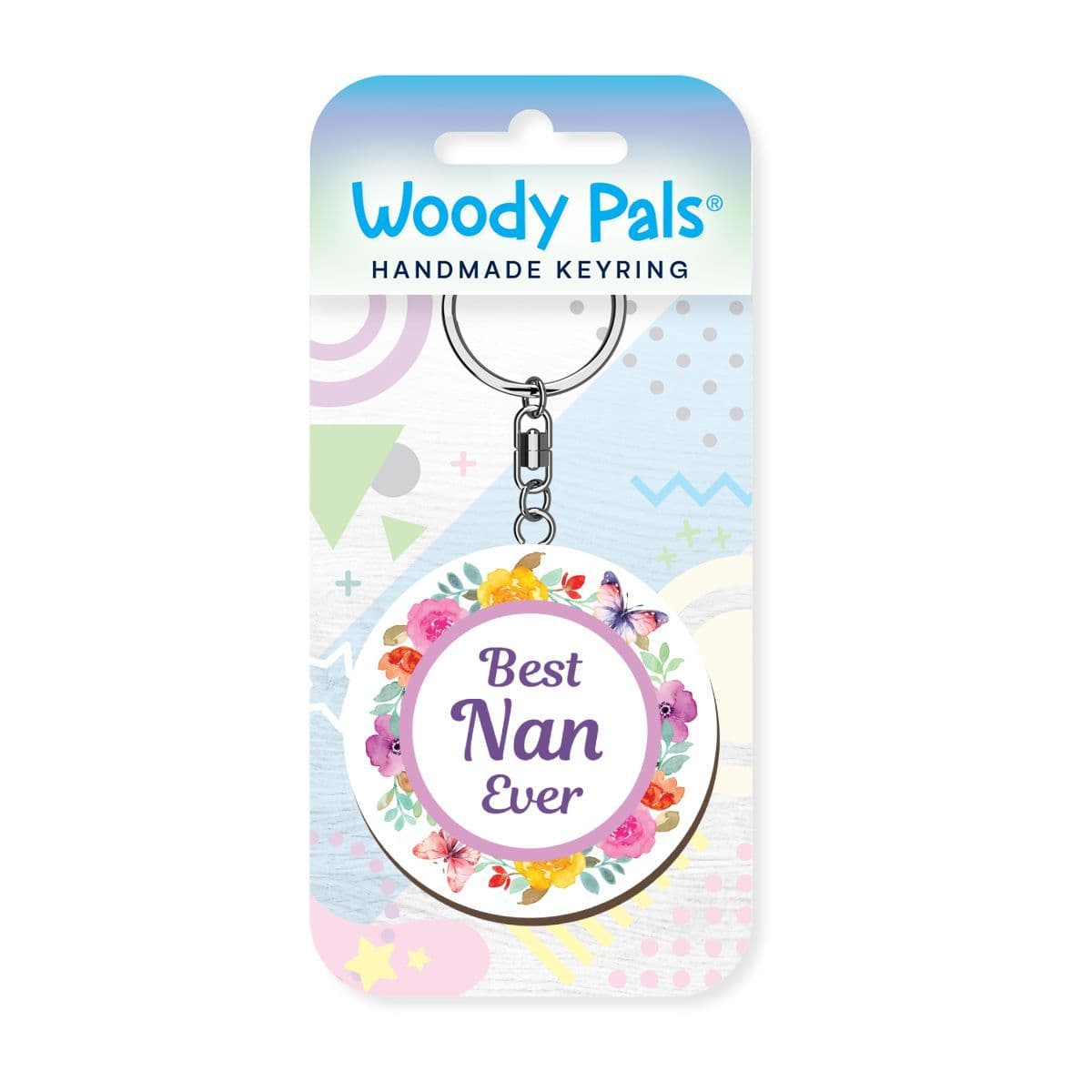 Woody Pals Handmade Wooden Keyring - Best Nan Ever