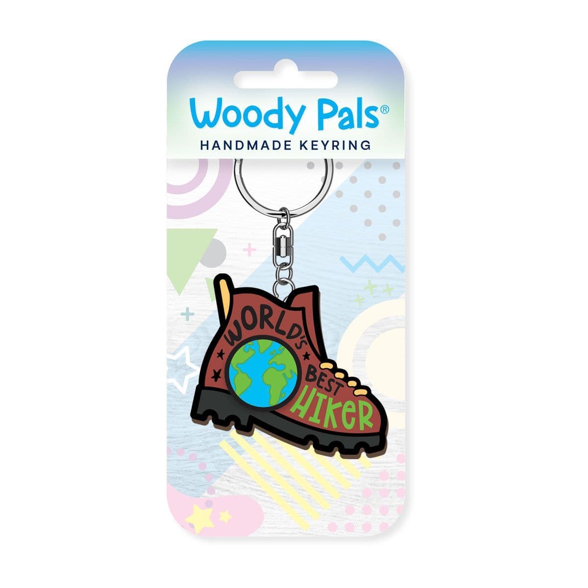 Woody Pals Handmade Wooden Keyring - Hiking