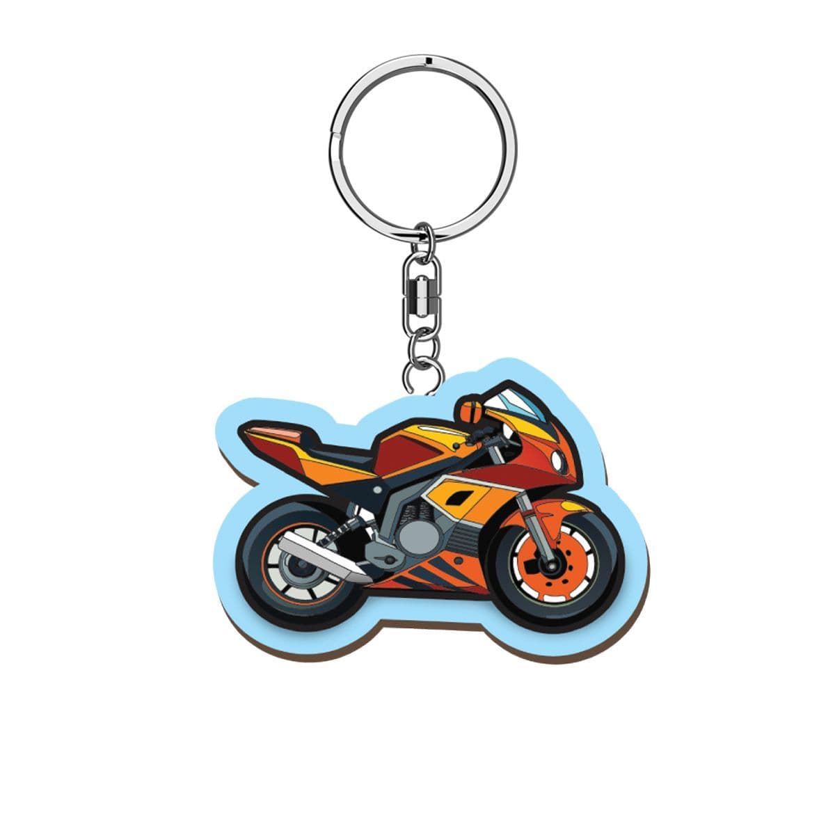 Woody Pals Handmade Wooden Keyring - Motorcycle