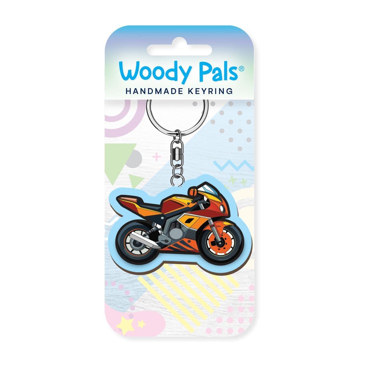 Woody Pals Handmade Wooden Keyring - Motorcycle