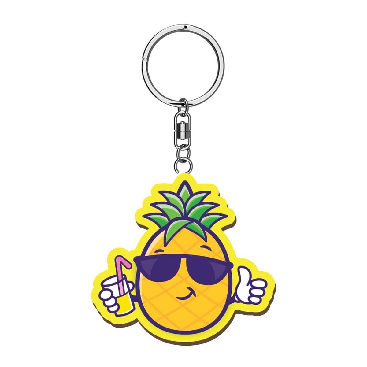 Woody Pals Handmade Wooden Keyring - Pineapple
