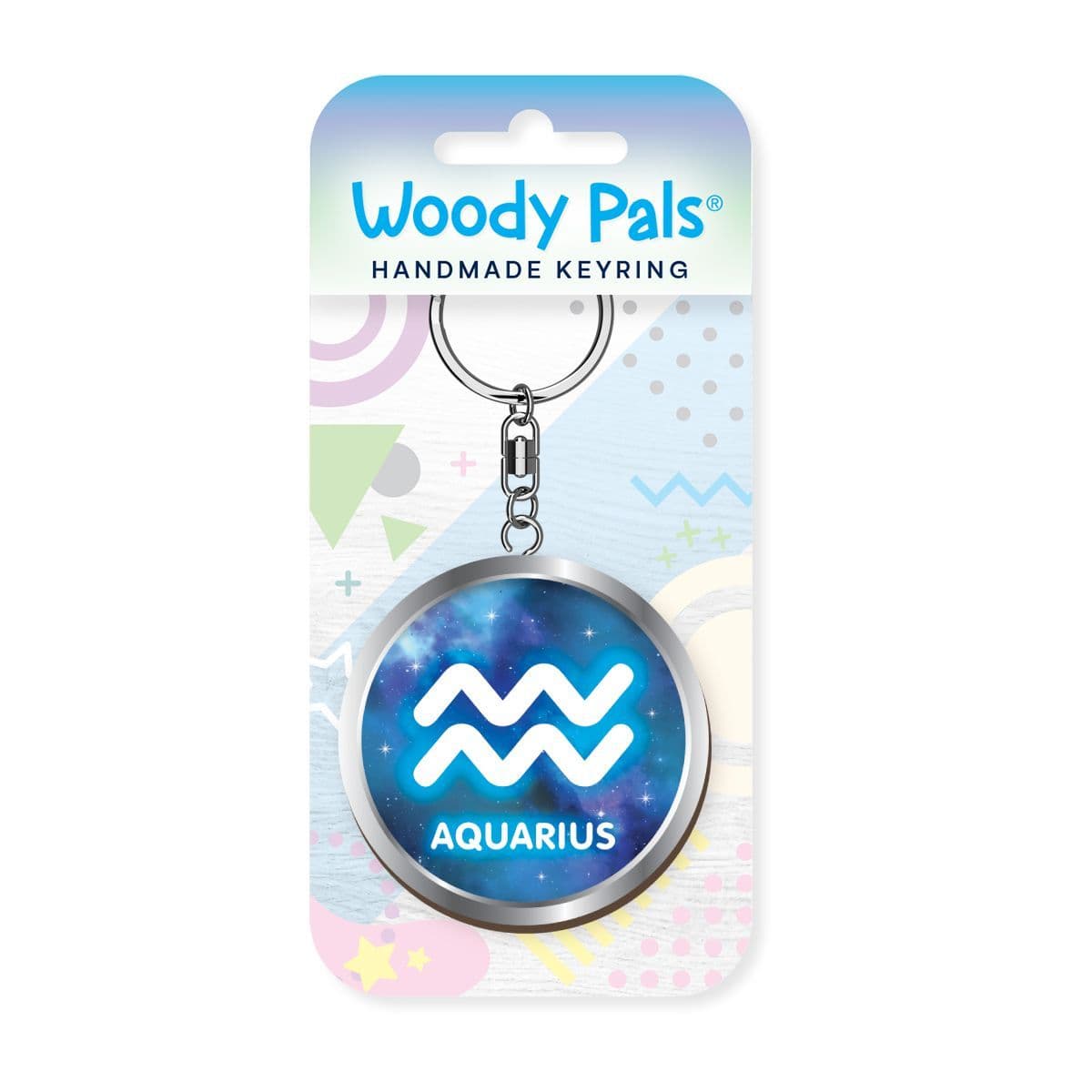 Woody Pals Handmade Wooden Keyring - Aquarius