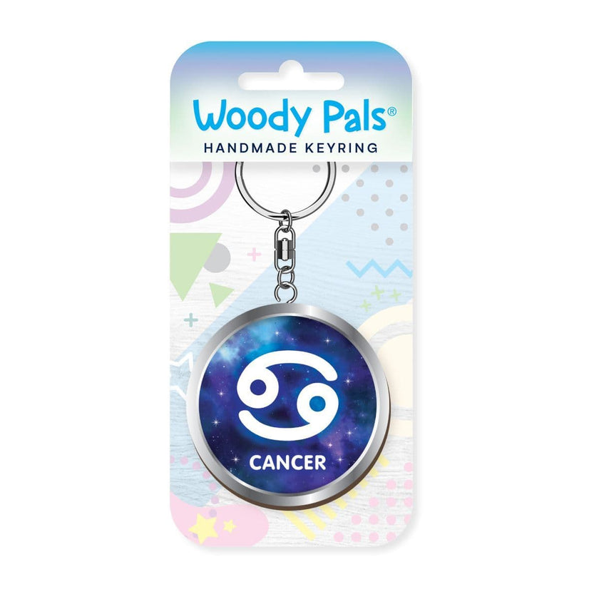 Woody Pals Handmade Wooden Keyring - Cancer