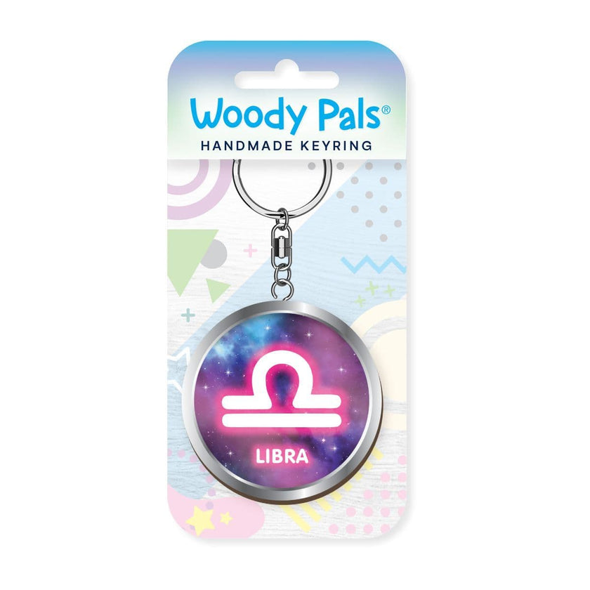 Woody Pals Handmade Wooden Keyring - Libra