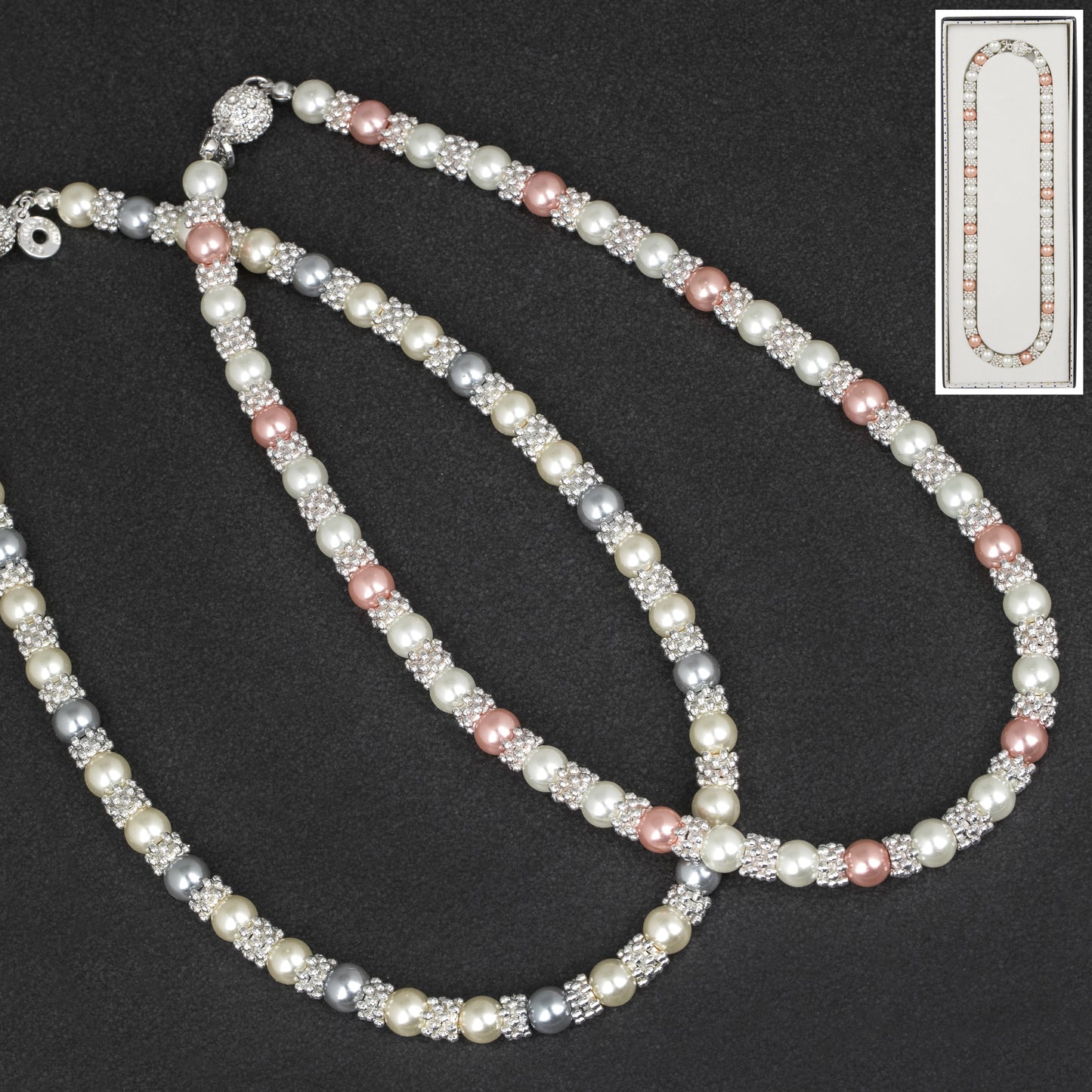 Silver Plated Pearl Necklace x 1pc Assortment