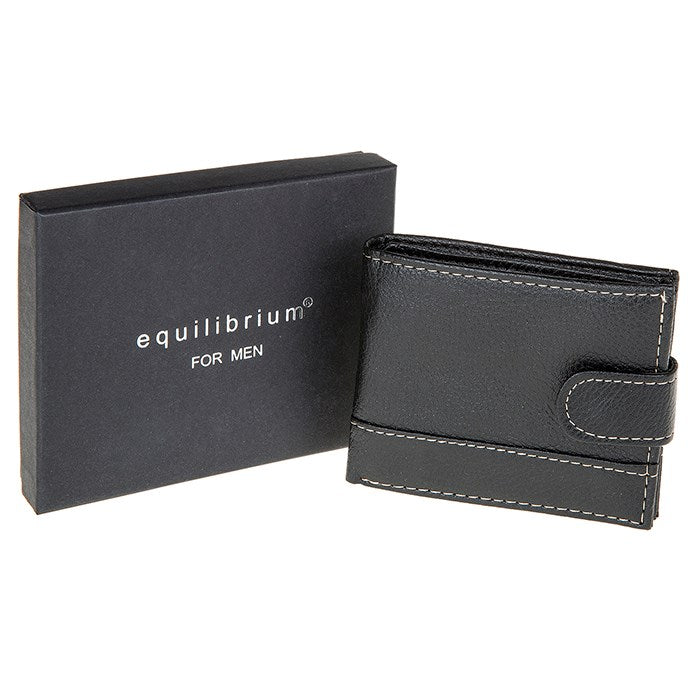 Equilibrium For Men Stitched Wallet - Black