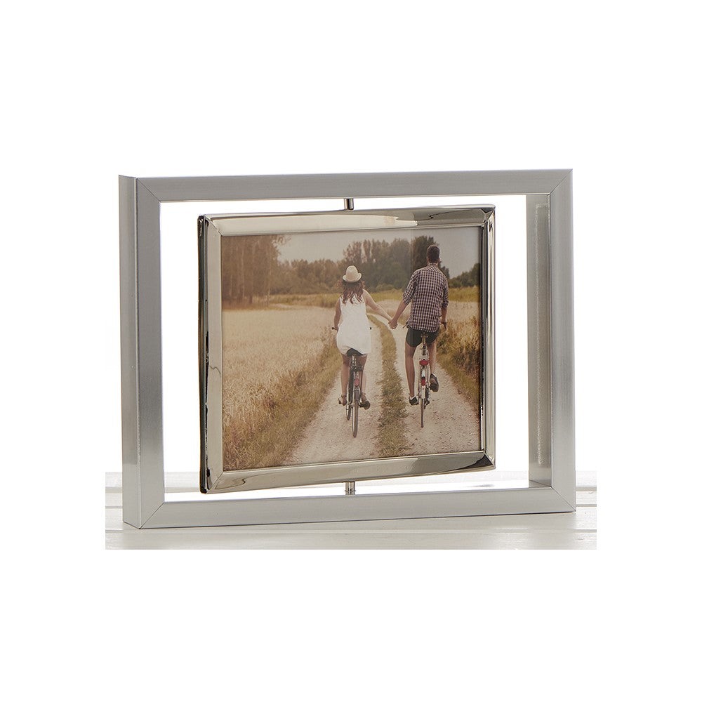 Bright Silver Spin Photo Frame - Various Sizes - 4x6" (10x15cm)