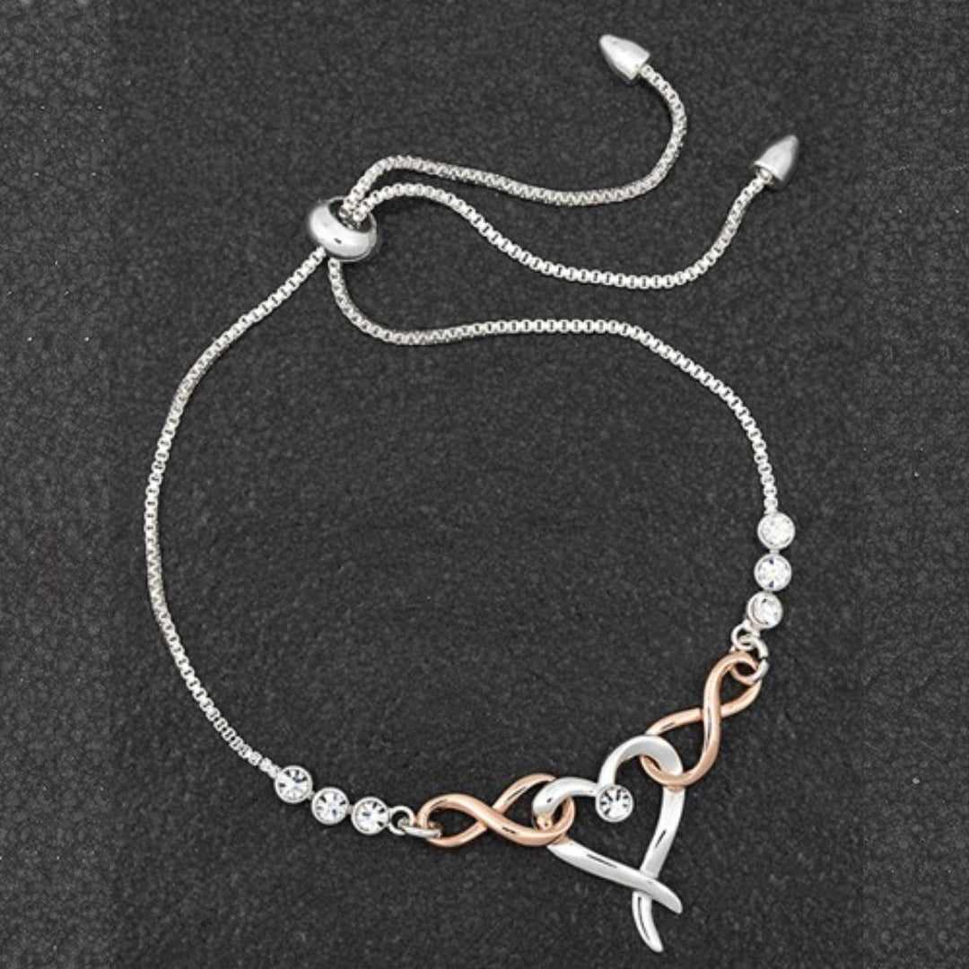 Equilibrium 2 Tone Bracelet - Heart Kiss