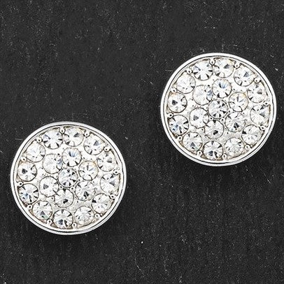 Equilibrium Silver Plated Glam Sparkle Stud Earrings