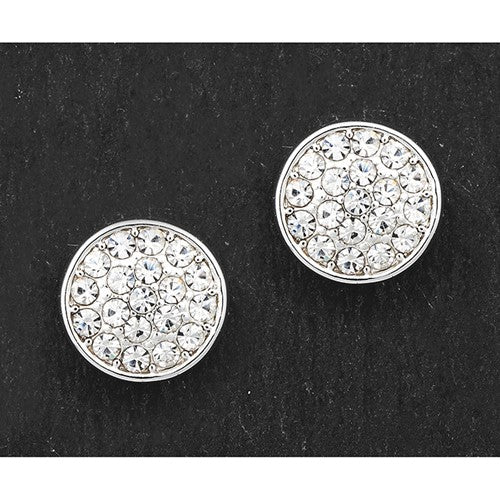 Glam Sparkle Silver Plated Stud Earrings
