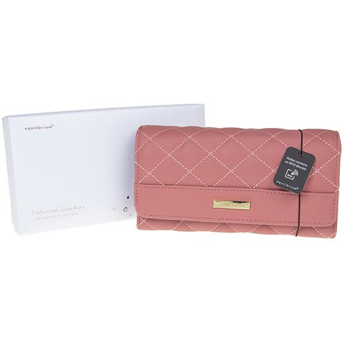 Quilted RFID Large Pink Purse