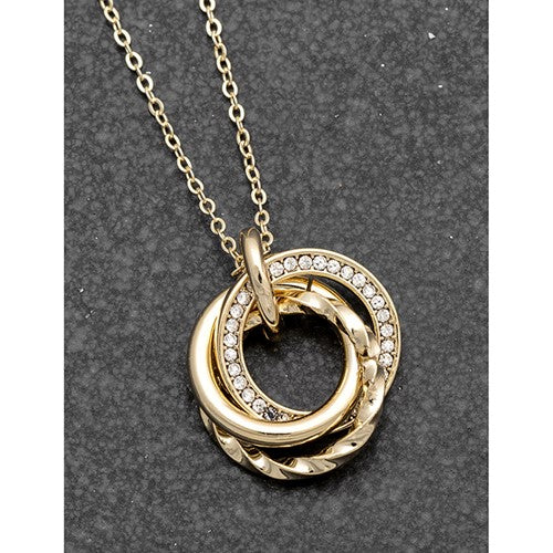 Triple Circle Gold Plated Necklace