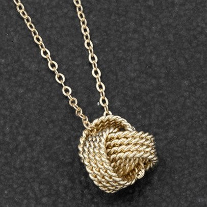 Equilibrium Gold Plated Love Knot Rope Effect Necklace