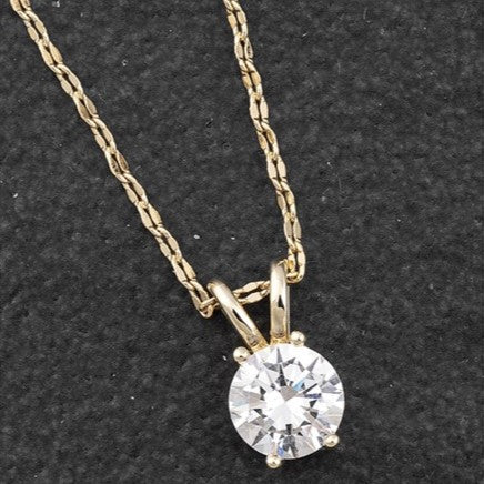 Gold Plated Elegance Solitaire Necklace