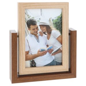 Two Tone Light Wood Spin Photo Frame (10 x 15cm)