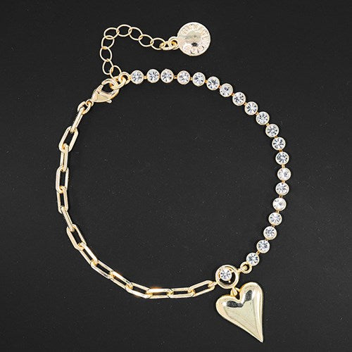 Equilibrium Gold Plated Te Amo Heart Chain Bracelet