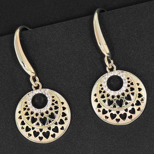 Equilibrium Gold Plated Filigree Circle Of Hearts Earrings