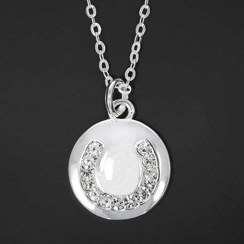 Equilibrium Silver Plated Necklace - Horse Shoe Coin