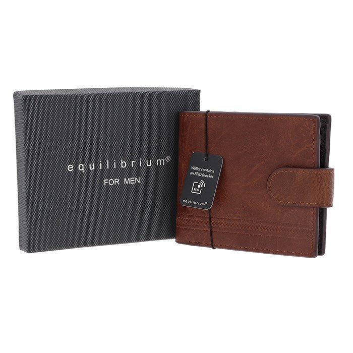 Equilibrium Emboss Men Wallet With Tab - Tan