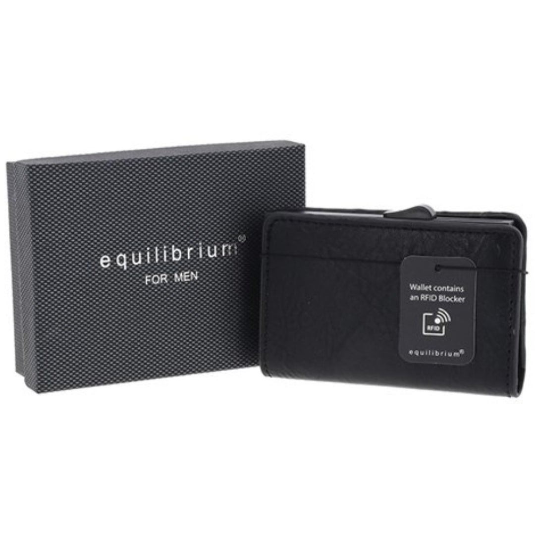 Equilibrium For Men - Pop Up Credit Card & Coin Wallet - Black