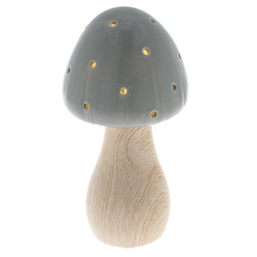 Mushroom Glow Lamp Grey 18.5 x 9 x 9 cm