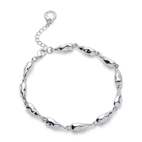 Equilibrium Silver Plated Molton Droplets Bracelet