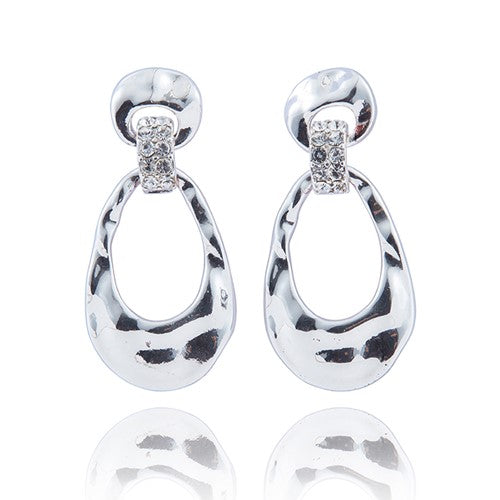 Equilibrium Silver Plated Molton Teardrop Earrings