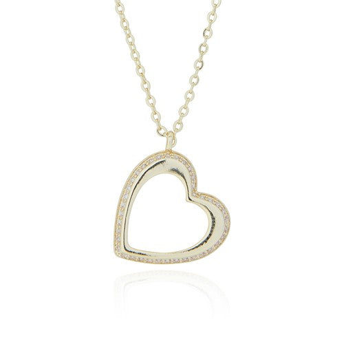 Equilibrium Gold Plated Te Amo Modern Heart Necklace