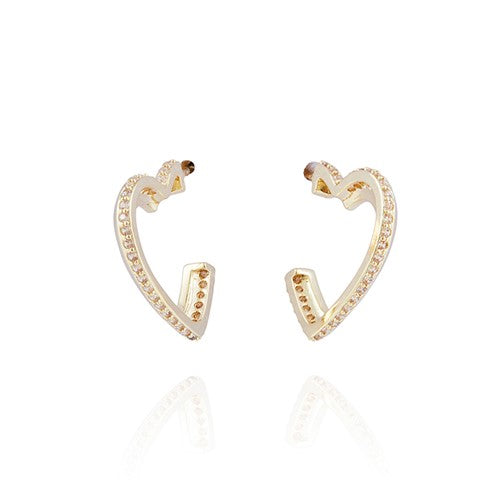 Gold Plated Amore Heart Earrings