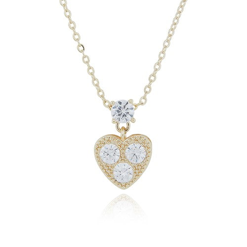 Gold Plated Sparkle Heart Necklace