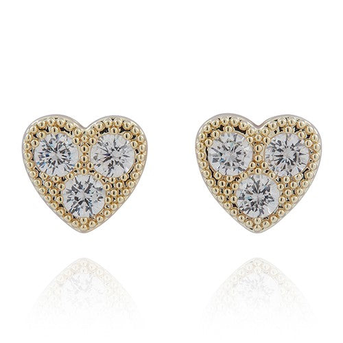 Gold Plated Sparkle Heart Earrings