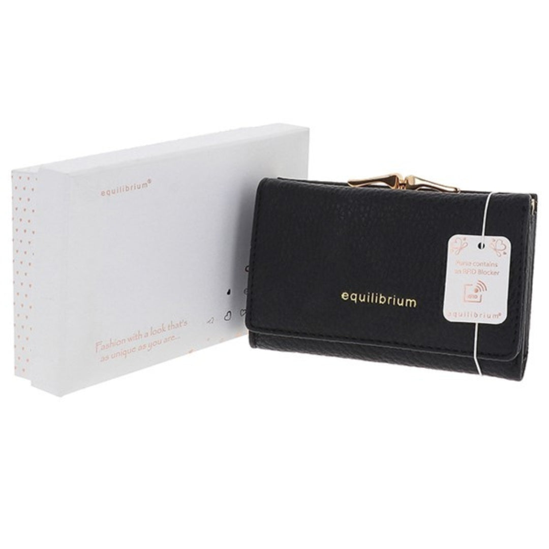 Equilibrium Ladies Magnetic Clasp Purse - Small - Black