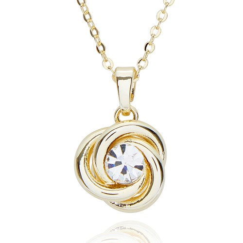 Equilibrium Gold Plated Love Knot Swirl Knot Necklace