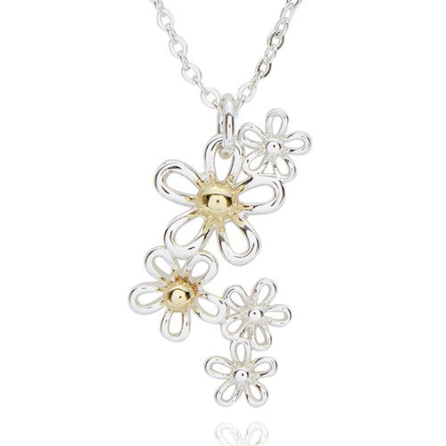 Equilibrium 2 Tone Necklace - Filigree Two Tone Daisies