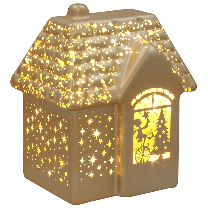 Shudehill LED House 14cm - Xmas Gold