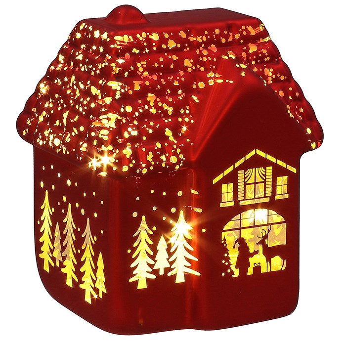 Shudehill LED House 14cm - Xmas Red