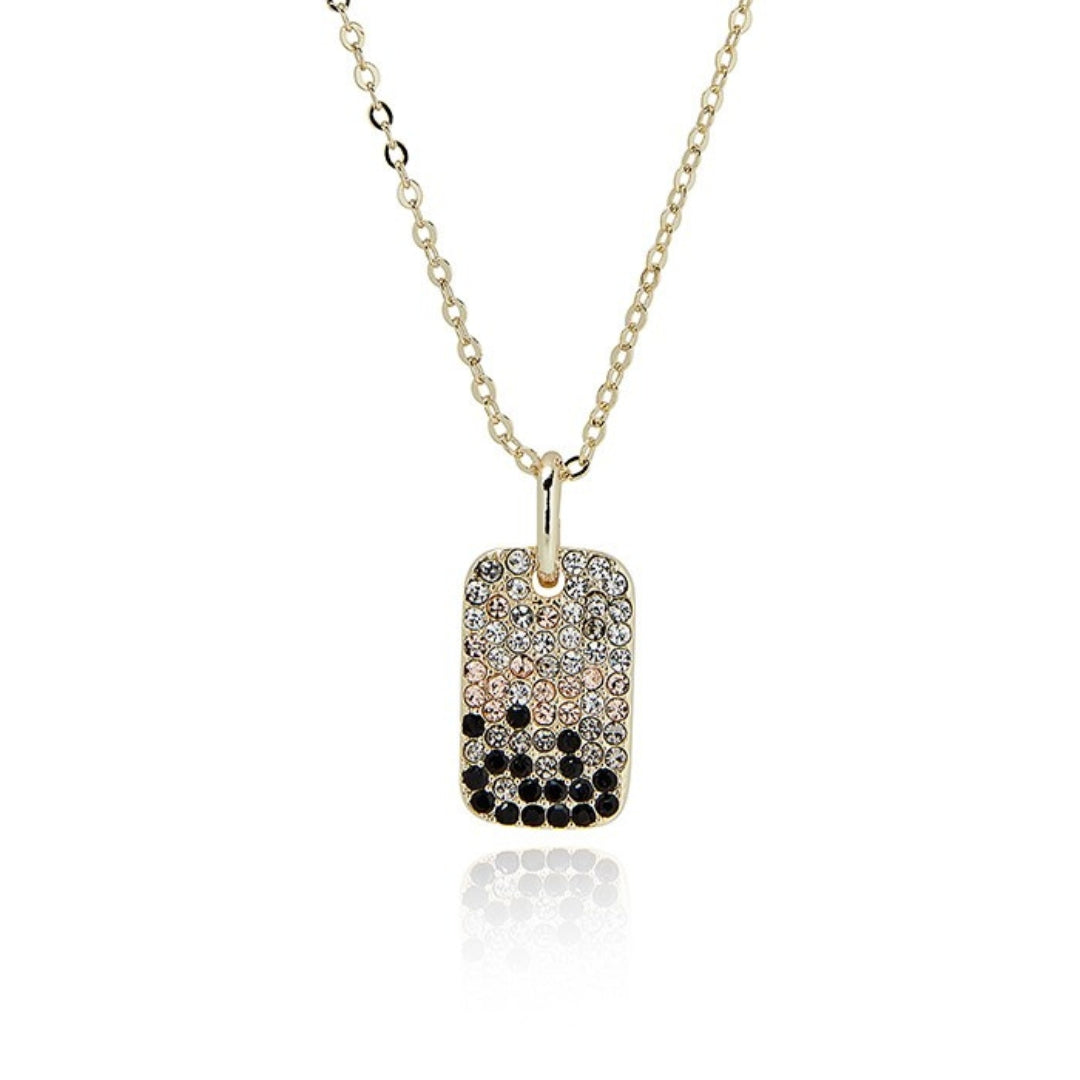 Equilibrium Gold Plated Necklace - Luxe Tag Graduated Rectangular