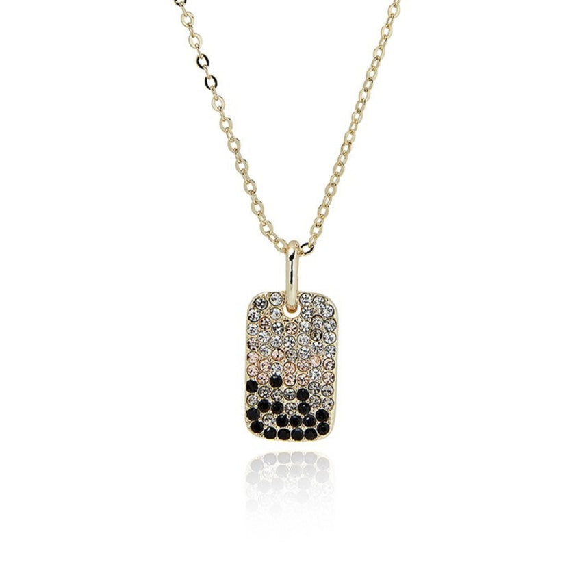 Equilibrium Gold Plated Necklace - Luxe Tag Graduated Rectangular