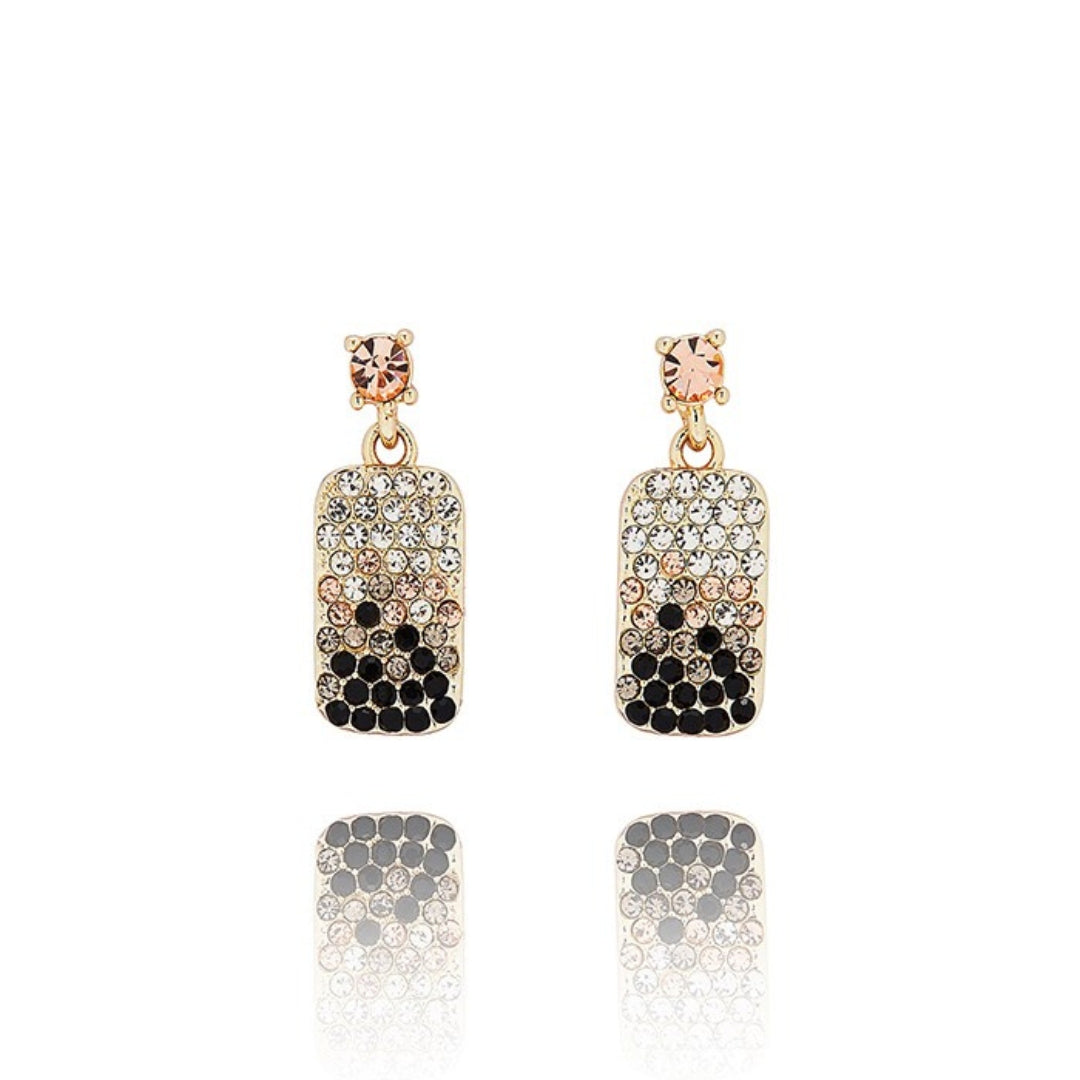 Equilibrium Gold Plated Earrings - Luxe Tag - Graduated Rectangular