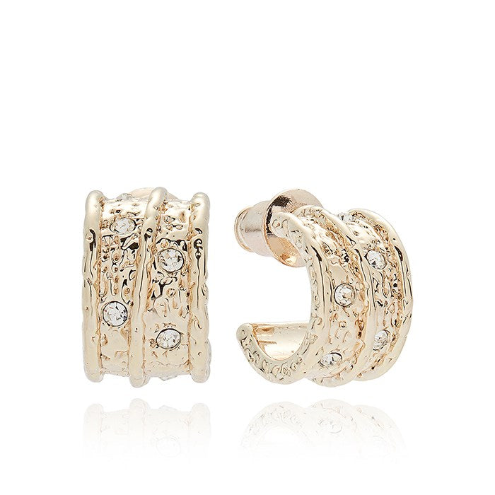 Equilibrium Gold Plated Molton Metal 3 Lines Earrings