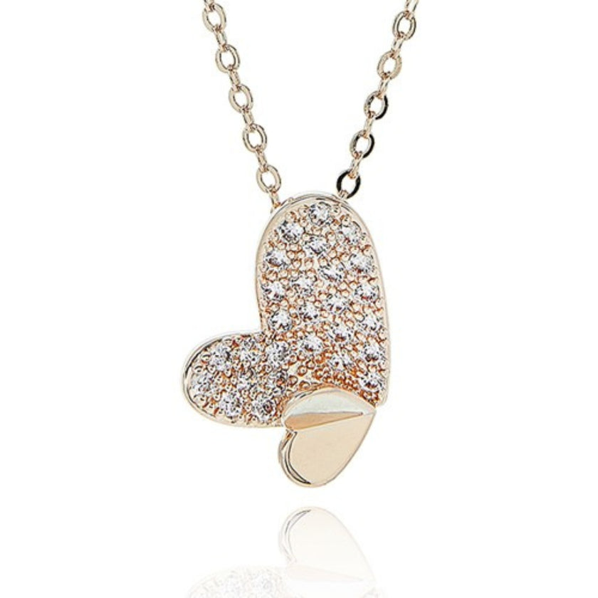 Equilibrium Gold Plated Necklace - Te Amo 2 Hearts