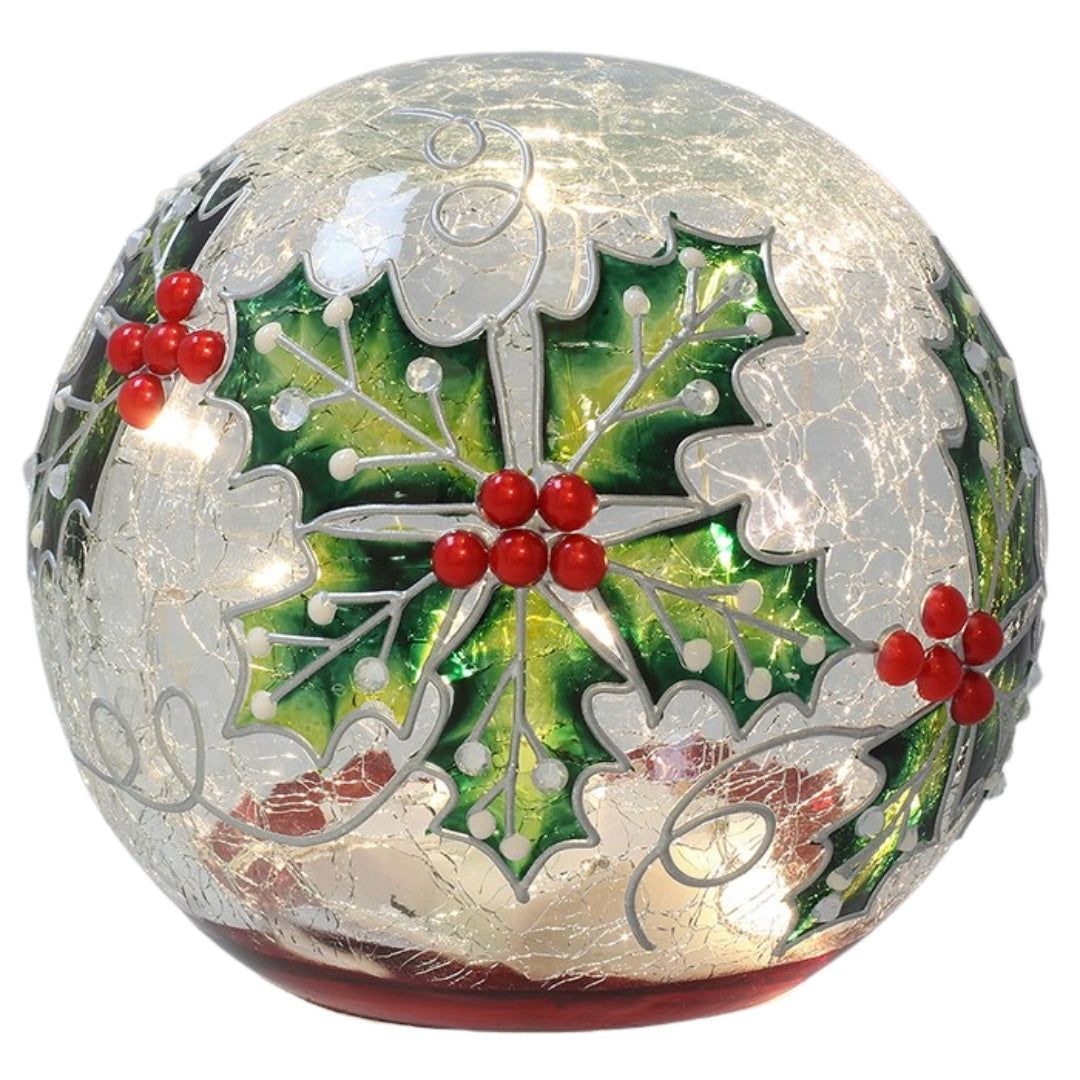 Shudehill LED Xmas Crackle 13cm - Ball Holly Small