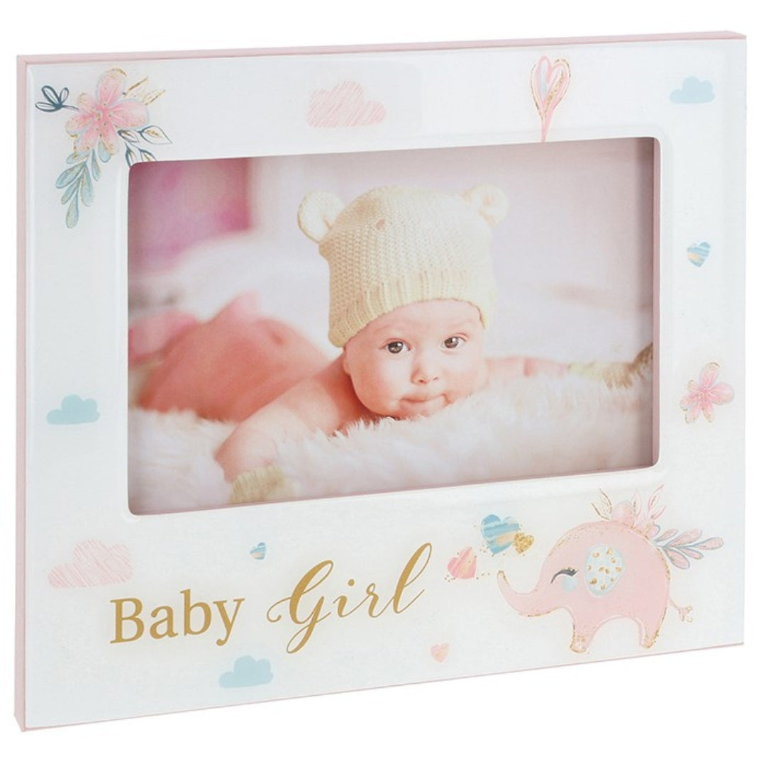 Shudehill Photo Frame 10 x 15cm - Baby Girl Pink Elephant