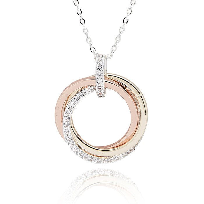 Equilibrium 3 Tone Necklace - Twisted Bliss Circles