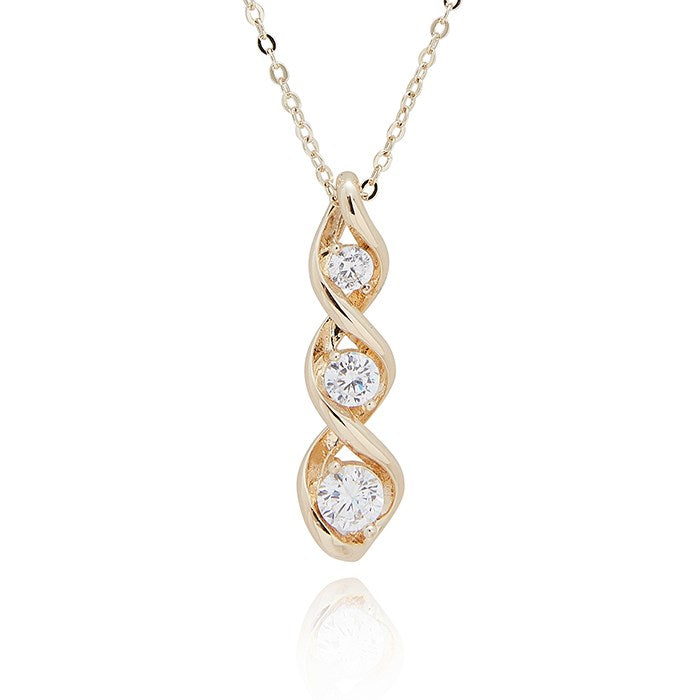 Equilibrium Gold Plated Necklace - Twisted Bliss Ribbon Twist