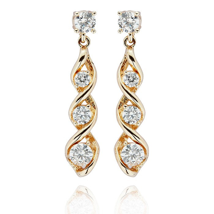 Equilibrium Gold Plated Earrings - Twisted Bliss Ribbon Twist