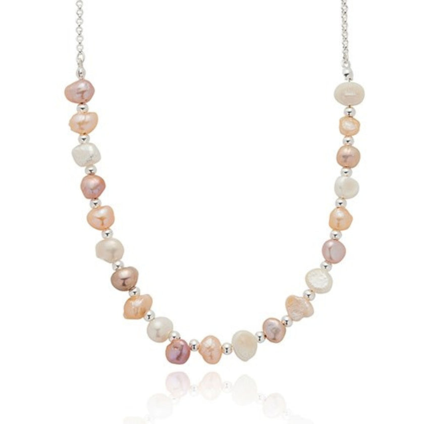 Equilibrium 3 Tone Necklace - Freshwater Pearl