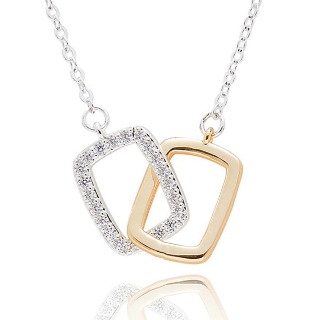 Equilibrium 2 Tone Necklace - Geometric - Entangled
